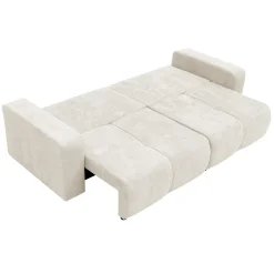Garnero Arredamenti Divano letto 3 posti 248x90cm con contenitore in Floty Tessuto Velo Bianco Online