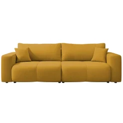 Garnero Arredamenti Divano letto 3 posti 248x90cm con contenitore in tessuto velo giallo senape Floty Tessuto Velo Senape Online