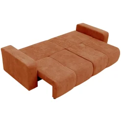 Garnero Arredamenti Divano letto 3 posti 248x90cm con contenitore in Floty Tessuto Velo Rosso Mattone Sale