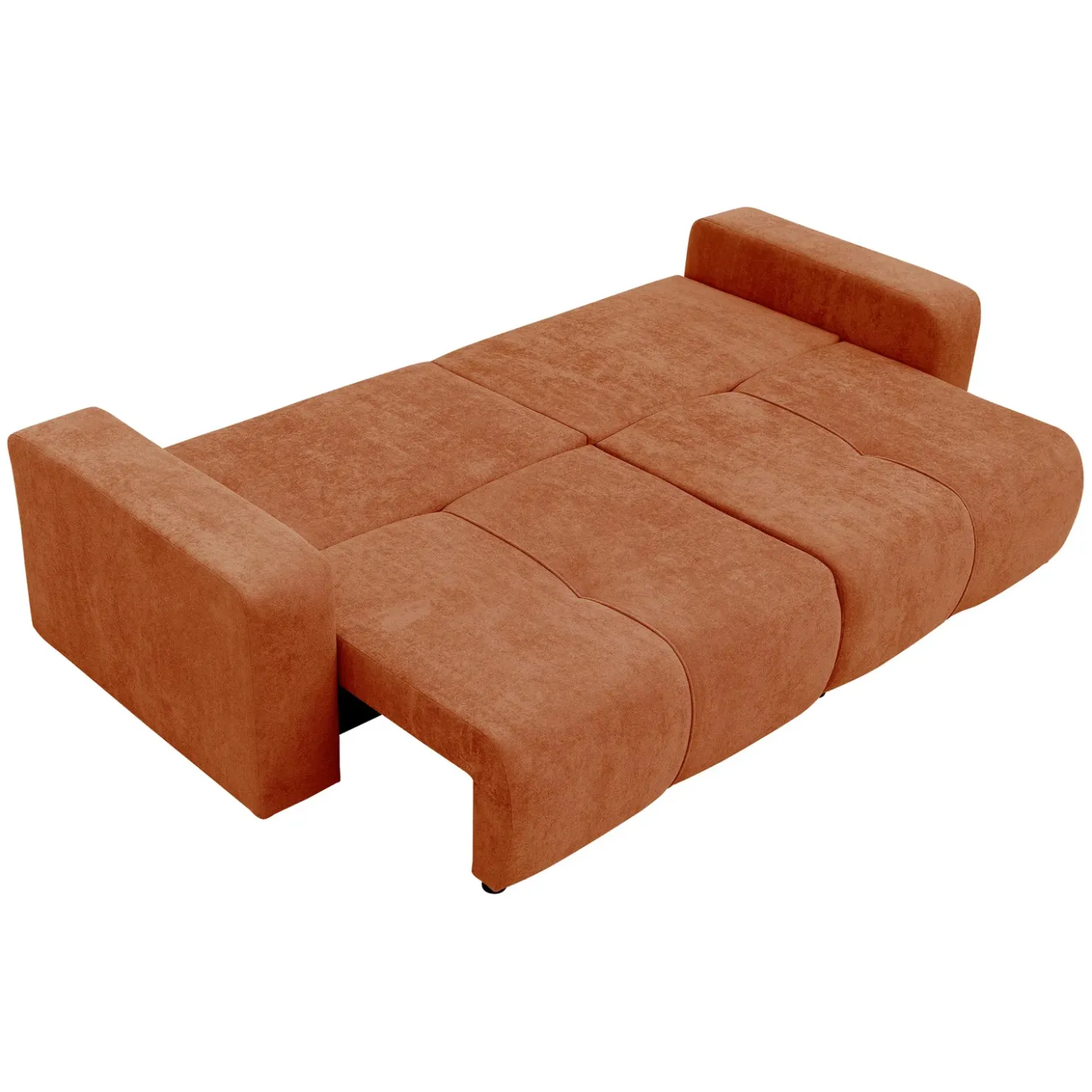 Garnero Arredamenti Divano letto 3 posti 248x90cm con contenitore in Floty Tessuto Velo Rosso Mattone Sale