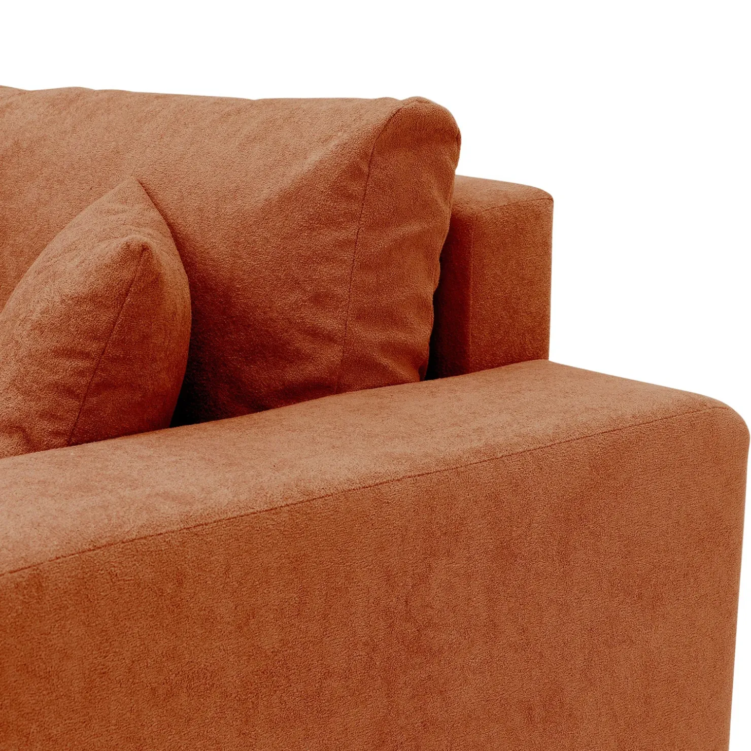 Garnero Arredamenti Divano letto 3 posti 248x90cm con contenitore in Floty Tessuto Velo Rosso Mattone Sale