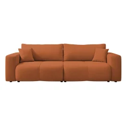 Garnero Arredamenti Divano letto 3 posti 248x90cm con contenitore in Floty Tessuto Velo Rosso Mattone Sale