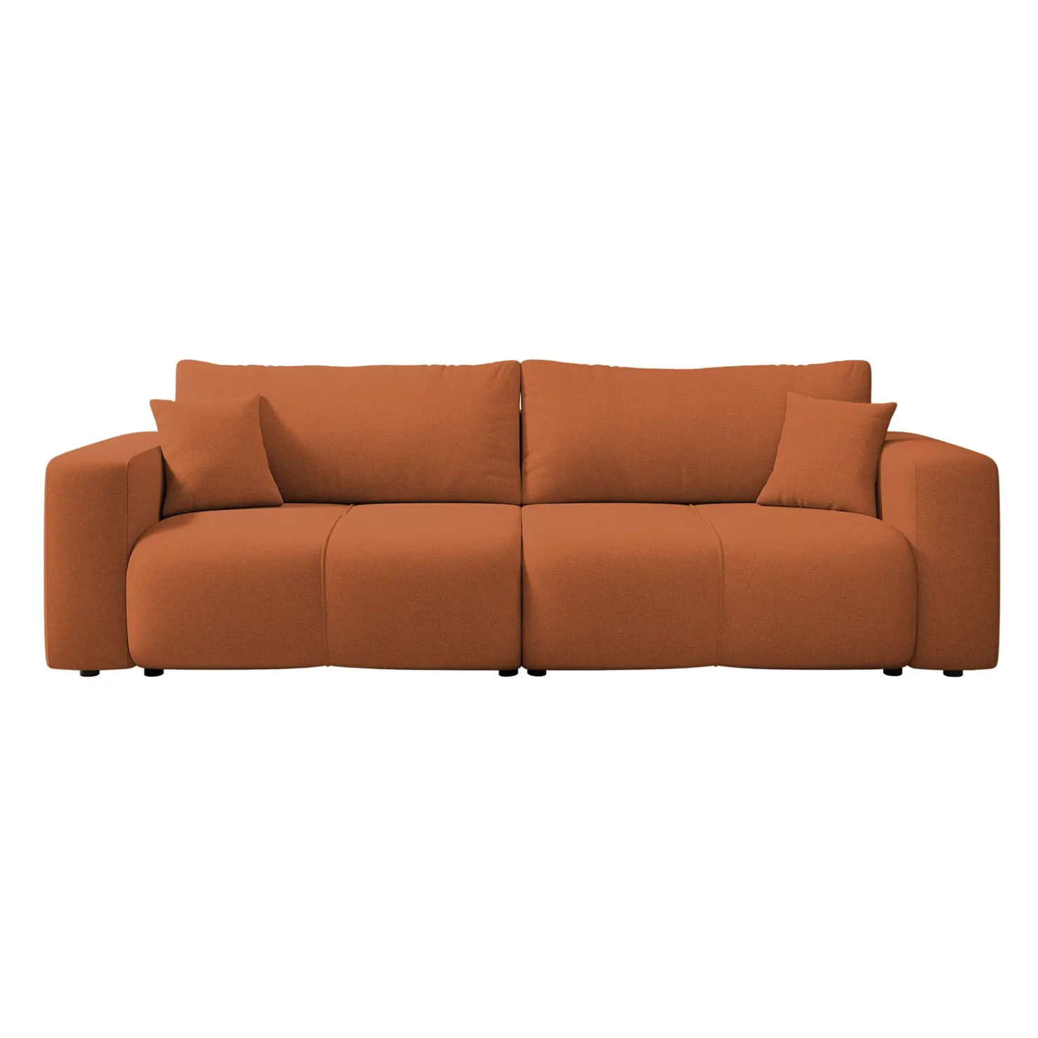 Garnero Arredamenti Divano letto 3 posti 248x90cm con contenitore in Floty Tessuto Velo Rosso Mattone Sale