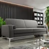 Garnero Arredamenti Divano letto 3 posti 225x87cm con box contenitore tessuto grigio Coty