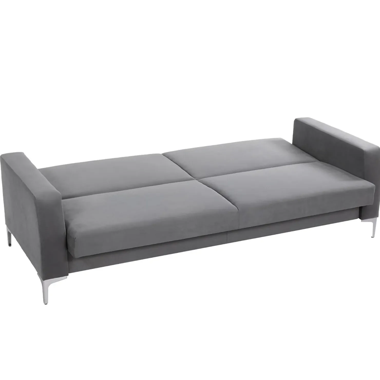 Garnero Arredamenti Divano letto 3 posti 225x87cm con box contenitore tessuto grigio Coty