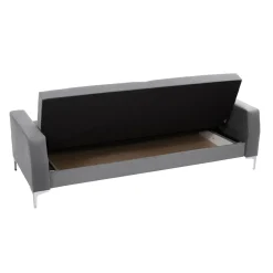 Garnero Arredamenti Divano letto 3 posti 225x87cm con box contenitore tessuto grigio Coty