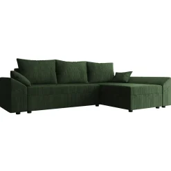 Garnero Arredamenti Divano letto 3 posti 240x145cm matrimoniale angolare velluto a coste verde Appia Velluto Poso Verde Sale