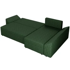 Garnero Arredamenti Divano letto 3 posti 240x145cm matrimoniale angolare velluto a coste verde Appia Velluto Poso Verde Sale