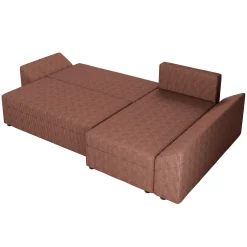 Garnero Arredamenti Divano letto 3 posti 240x145cm matrimoniale angolare velluto a coste rosa Appia Velluto Poso Rosa Clearance