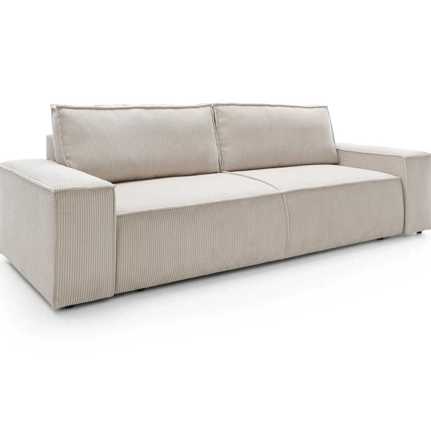 Garnero Arredamenti Divano letto 3 posti 257x106cm velluto a coste beige Snuggle Velluto a Coste Poso Beige Hot