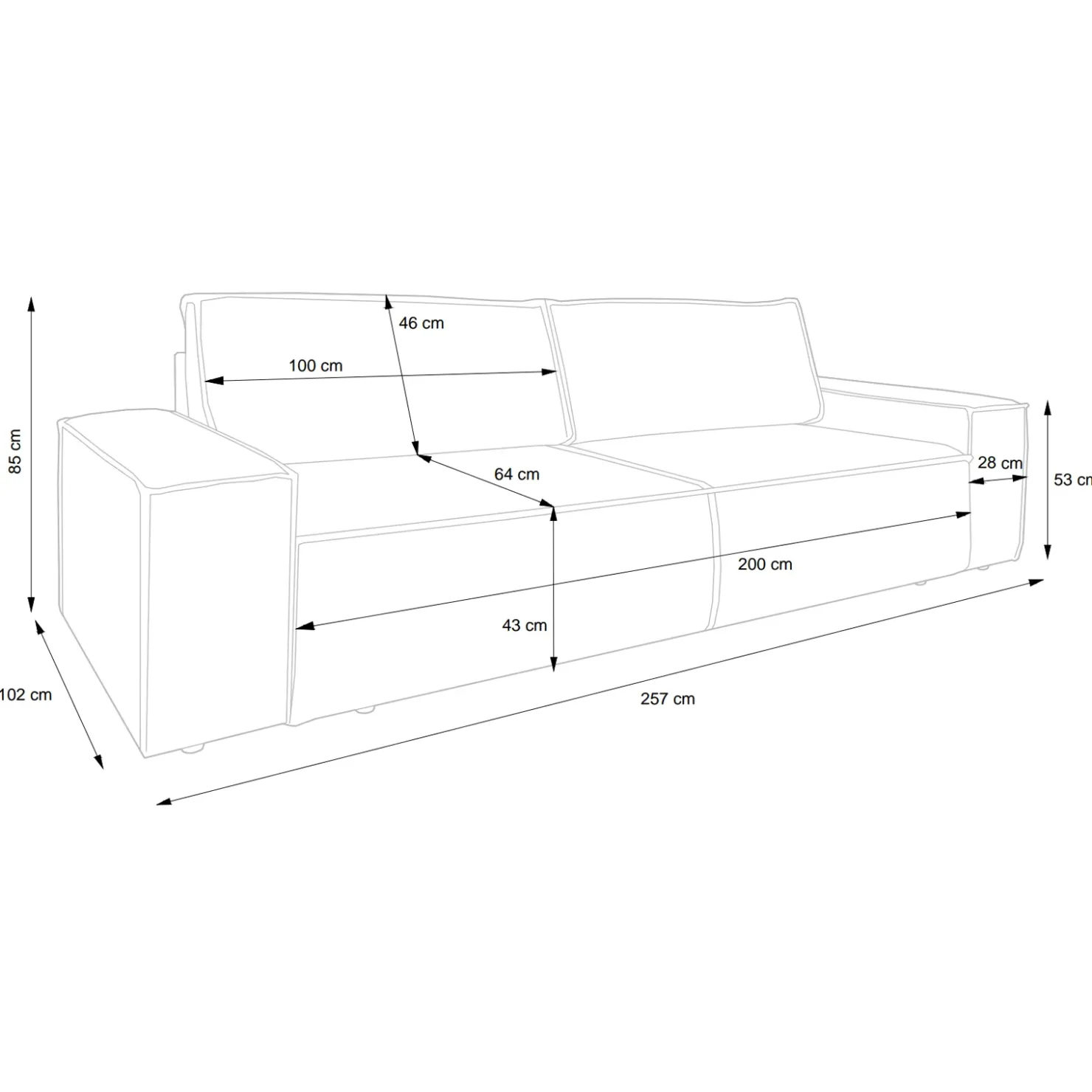 Garnero Arredamenti Divano letto 3 posti 257x106cm velluto a coste beige Snuggle Velluto a Coste Poso Beige Hot