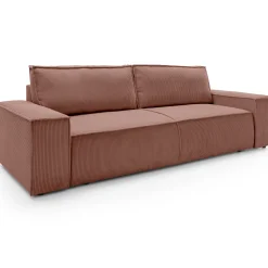 Garnero Arredamenti Divano letto 3 posti 257x106cm velluto a coste rosa Snuggle Velluto a Coste Poso Rosa Online