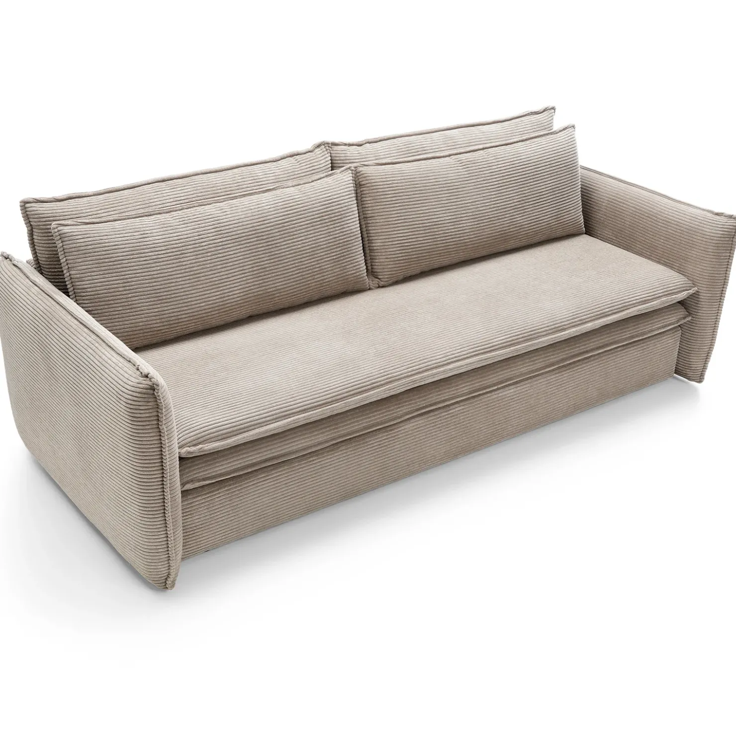 Garnero Arredamenti Divano letto 3 posti 229x103cm velluto a coste tortora Softure Sale