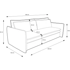 Garnero Arredamenti Divano letto 3 posti 229x103cm velluto a coste tortora Softure Sale