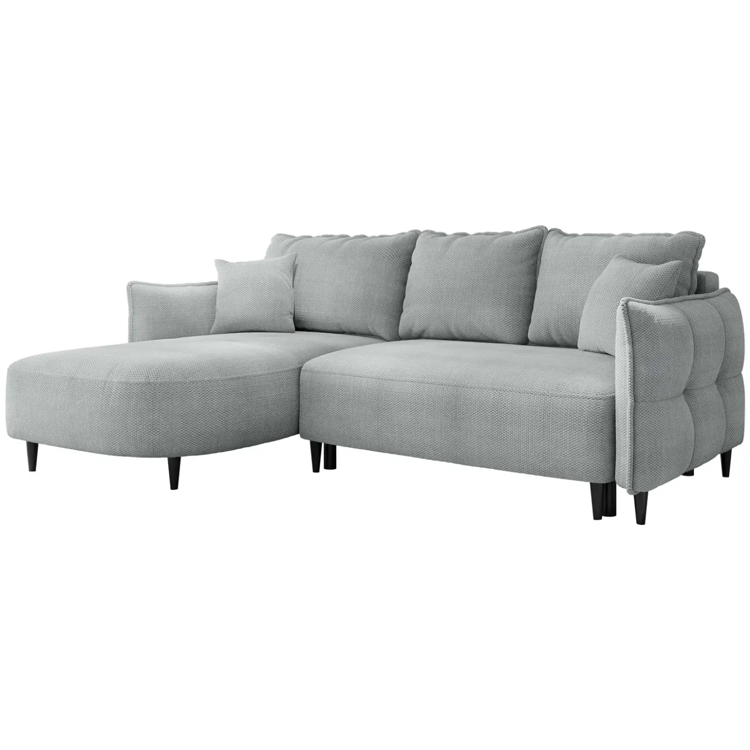 Garnero Arredamenti Divano letto angolare 3 posti 244x165cm tessuto grigio Lollypop Tessuto Peluche Onega Grigio Best