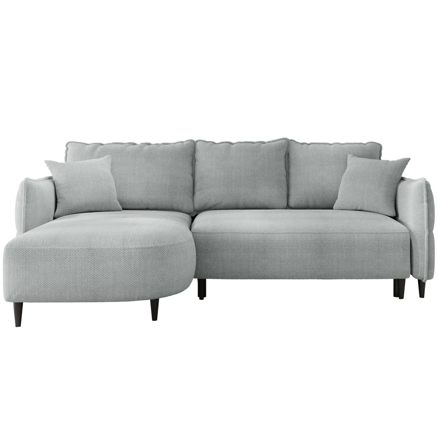 Garnero Arredamenti Divano letto angolare 3 posti 244x165cm tessuto grigio Lollypop Tessuto Peluche Onega Grigio Best