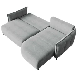Garnero Arredamenti Divano letto angolare 3 posti 244x165cm tessuto grigio Lollypop Tessuto Peluche Onega Grigio Best