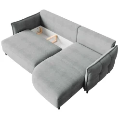 Garnero Arredamenti Divano letto angolare 3 posti 244x165cm tessuto grigio Lollypop Tessuto Peluche Onega Grigio Best