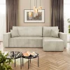 Garnero Arredamenti Divano letto angolare 3 posti 244x145cm con box contenitore velluto a coste beige Ploffy Outlet
