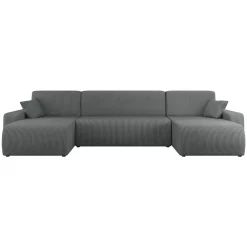 Garnero Arredamenti Divano letto angolare 5 posti 312x145cm con contenitore a coste antracite Slurp Velluto Poso Antracite Hot