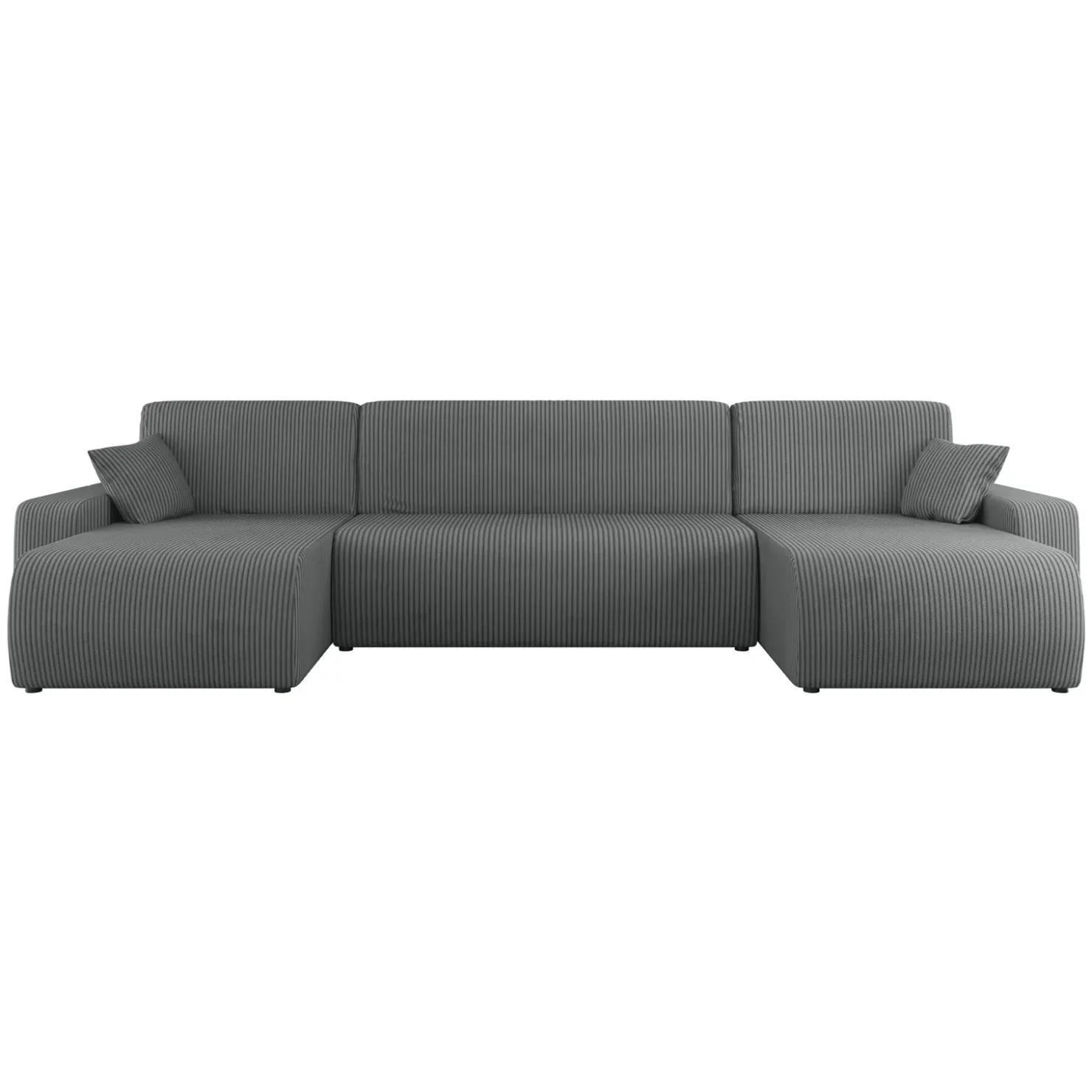 Garnero Arredamenti Divano letto angolare 5 posti 312x145cm con contenitore a coste antracite Slurp Velluto Poso Antracite Hot