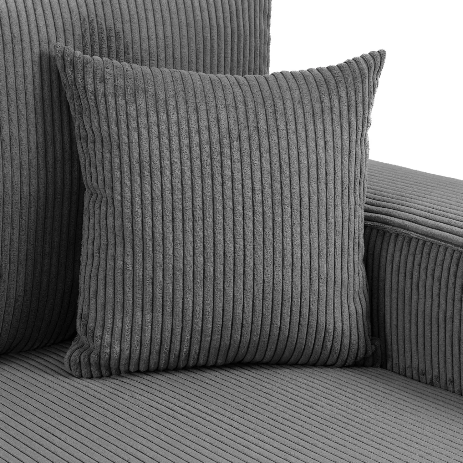 Garnero Arredamenti Divano letto angolare 5 posti 312x145cm con contenitore a coste antracite Slurp Velluto Poso Antracite Hot