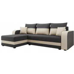 Garnero Arredamenti Divano letto angolare 3 posti 237x139cm reversibile grigio beige Ponza Tessuto Treccia Fine Lux Grigio Beige Best