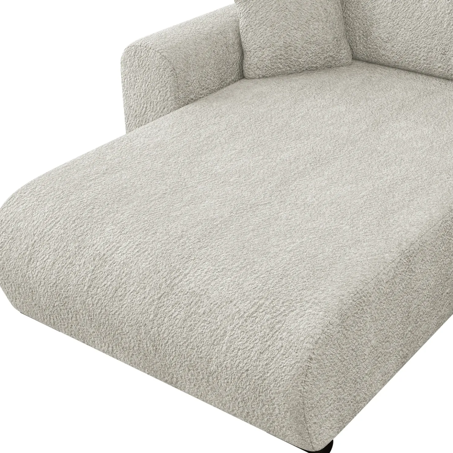 Garnero Arredamenti Divano letto angolare 4 posti 285x188cm con contenitore Soft Tessuto Bouclé Beige Chiaro Outlet