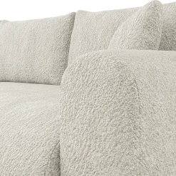 Garnero Arredamenti Divano letto angolare 4 posti 285x188cm con contenitore Soft Tessuto Bouclé Beige Chiaro Outlet