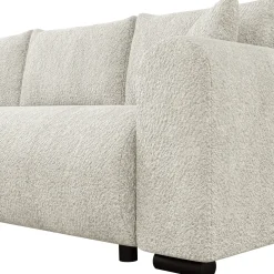 Garnero Arredamenti Divano letto angolare 4 posti 285x188cm con contenitore Soft Tessuto Bouclé Beige Chiaro Outlet