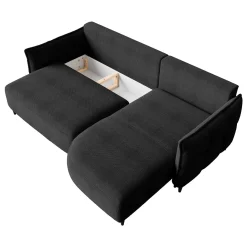 Garnero Arredamenti Divano letto angolare 3 posti 244x165cm tessuto grigio antracite Lollypop Tessuto Peluche Onega Antracite Clearance