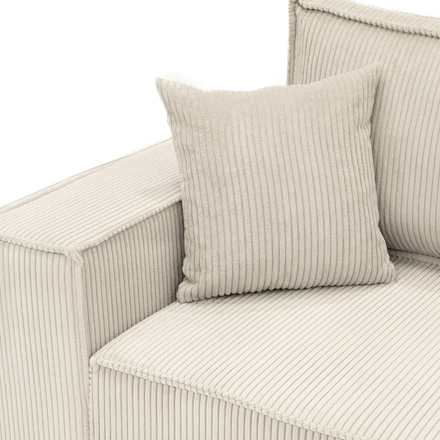 Garnero Arredamenti Divano letto angolare 4 posti 272x145cm con box contenitore velluto a coste beige Ploffy Discount