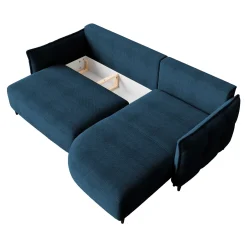 Garnero Arredamenti Divano letto angolare 3 posti 244x165cm tessuto blu Lollypop Tessuto Peluche Onega Blu Best