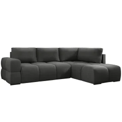 Garnero Arredamenti Divano letto angolare 3 posti 267x185cm box contenitore antracite Sottovoce Tessuto Artico Antracite Best