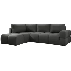 Garnero Arredamenti Divano letto angolare 3 posti 267x185cm box contenitore antracite Sottovoce Tessuto Artico Antracite Best
