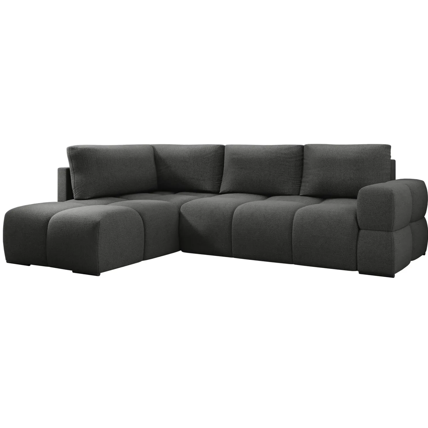 Garnero Arredamenti Divano letto angolare 3 posti 267x185cm box contenitore antracite Sottovoce Tessuto Artico Antracite Best