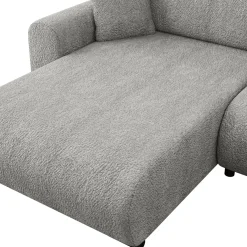 Garnero Arredamenti Divano letto angolare 4 posti 285x188cm con contenitore Soft Tessuto Bouclé Grigio chiaro Outlet