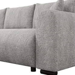 Garnero Arredamenti Divano letto angolare 4 posti 285x188cm con contenitore Soft Tessuto Bouclé Grigio chiaro Outlet