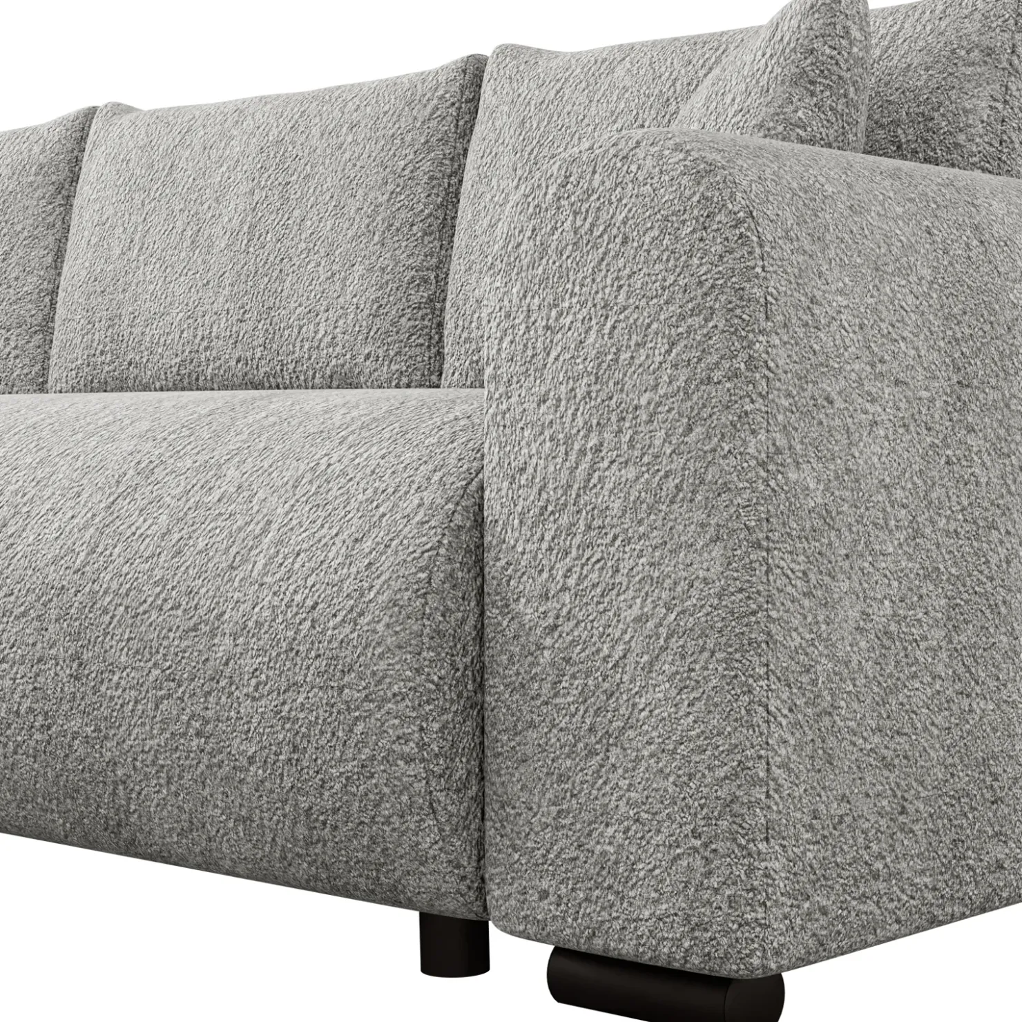 Garnero Arredamenti Divano letto angolare 4 posti 285x188cm con contenitore Soft Tessuto Bouclé Grigio chiaro Outlet
