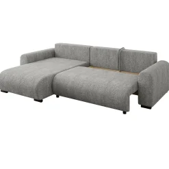 Garnero Arredamenti Divano letto angolare 4 posti 285x188cm con contenitore Soft Tessuto Bouclé Grigio chiaro Outlet