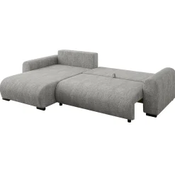 Garnero Arredamenti Divano letto angolare 4 posti 285x188cm con contenitore Soft Tessuto Bouclé Grigio chiaro Outlet