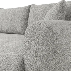 Garnero Arredamenti Divano letto angolare 4 posti 285x188cm con contenitore Soft Tessuto Bouclé Grigio chiaro Outlet