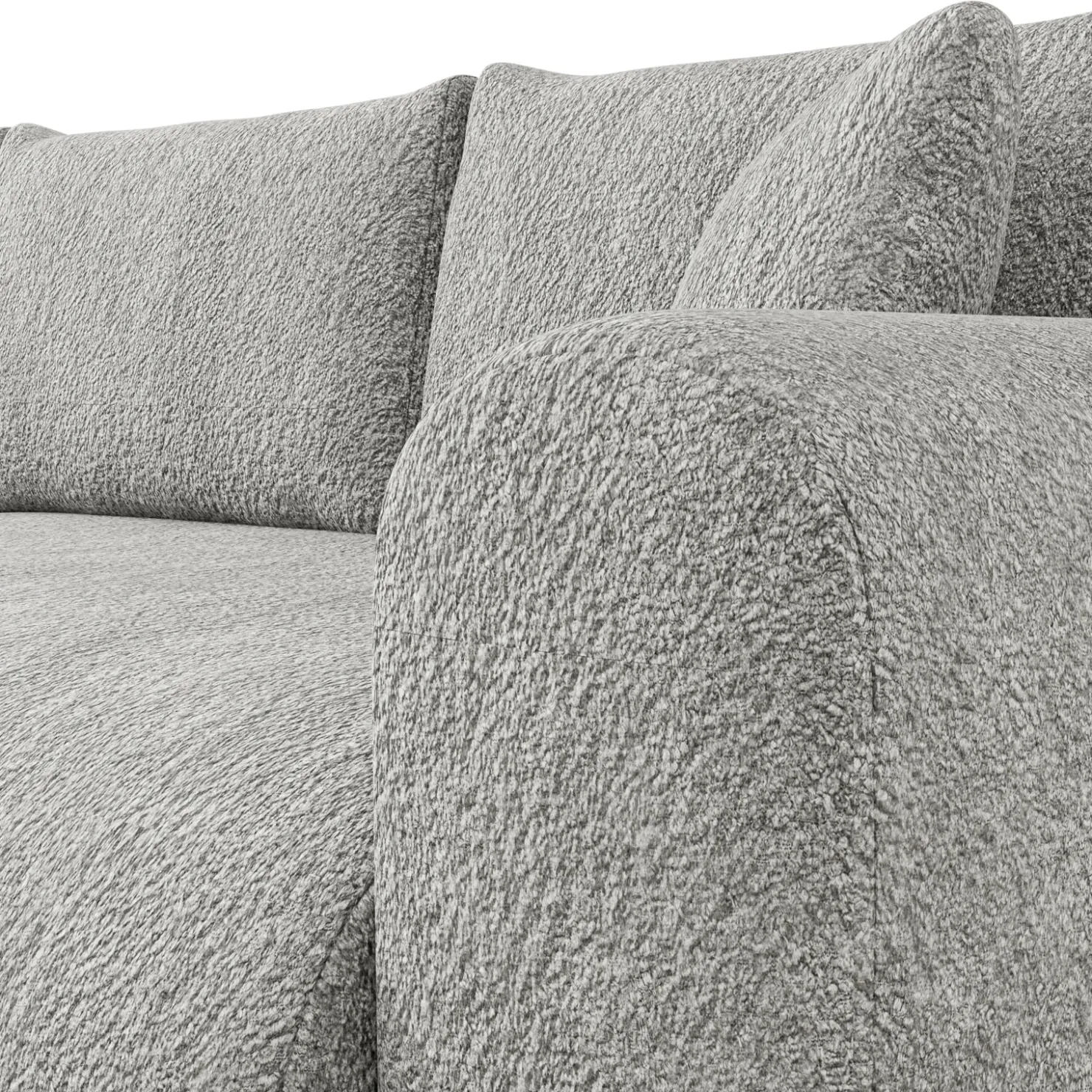 Garnero Arredamenti Divano letto angolare 4 posti 285x188cm con contenitore Soft Tessuto Bouclé Grigio chiaro Outlet