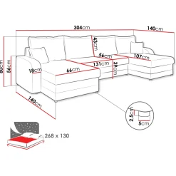 Garnero Arredamenti Divano letto angolare 5 posti 304cm con contenitore velluto a coste senape Assunta Velluto Poso Senape Sale