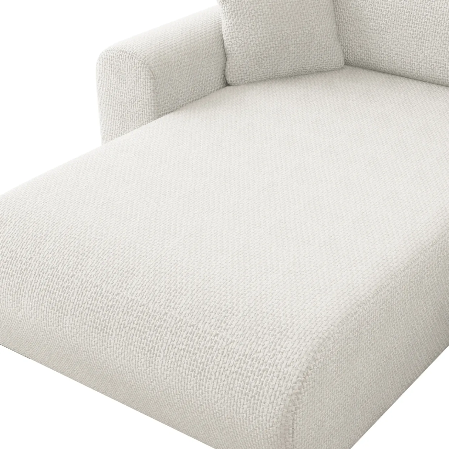 Garnero Arredamenti Divano letto angolare 4 posti 285x188cm con contenitore a trama spessa bianco Soft Tessuto Flow a Trama Spessa Bianco