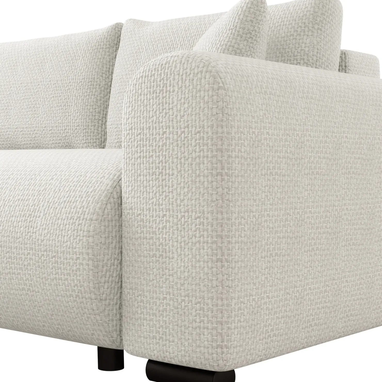 Garnero Arredamenti Divano letto angolare 4 posti 285x188cm con contenitore a trama spessa bianco Soft Tessuto Flow a Trama Spessa Bianco