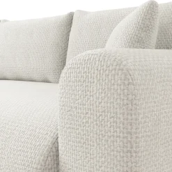 Garnero Arredamenti Divano letto angolare 4 posti 285x188cm con contenitore a trama spessa bianco Soft Tessuto Flow a Trama Spessa Bianco