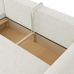 Garnero Arredamenti Divano letto angolare 4 posti 285x188cm con contenitore a trama spessa bianco Soft Tessuto Flow a Trama Spessa Bianco