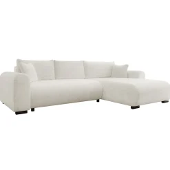 Garnero Arredamenti Divano letto angolare 4 posti 285x188cm con contenitore a trama spessa bianco Soft Tessuto Flow a Trama Spessa Bianco