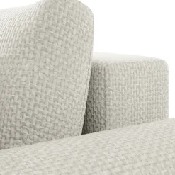 Garnero Arredamenti Divano letto angolare 4 posti 285x188cm con contenitore a trama spessa bianco Soft Tessuto Flow a Trama Spessa Bianco